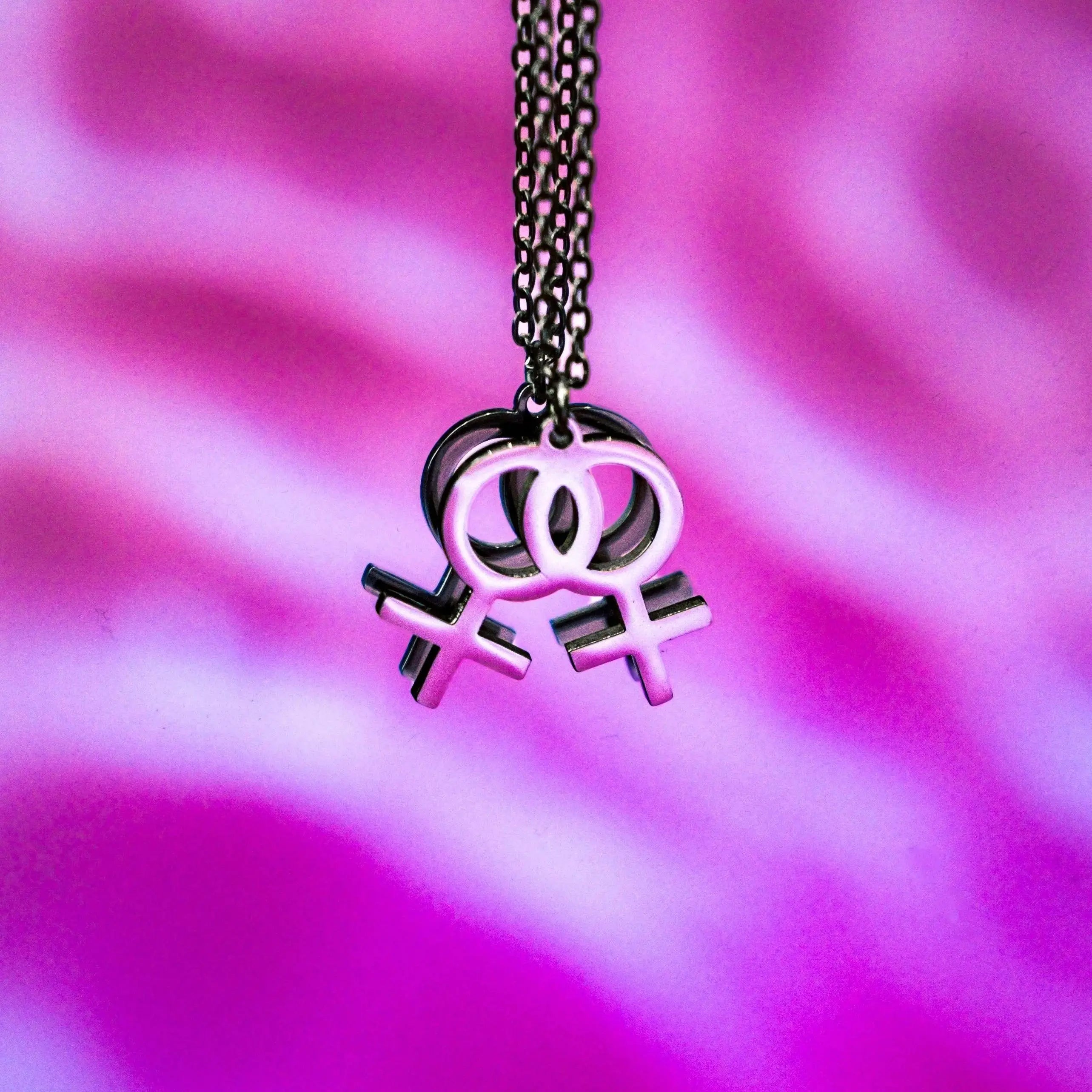 Double Venus Symbol Necklace in 304 Stainless Steel Leftbians