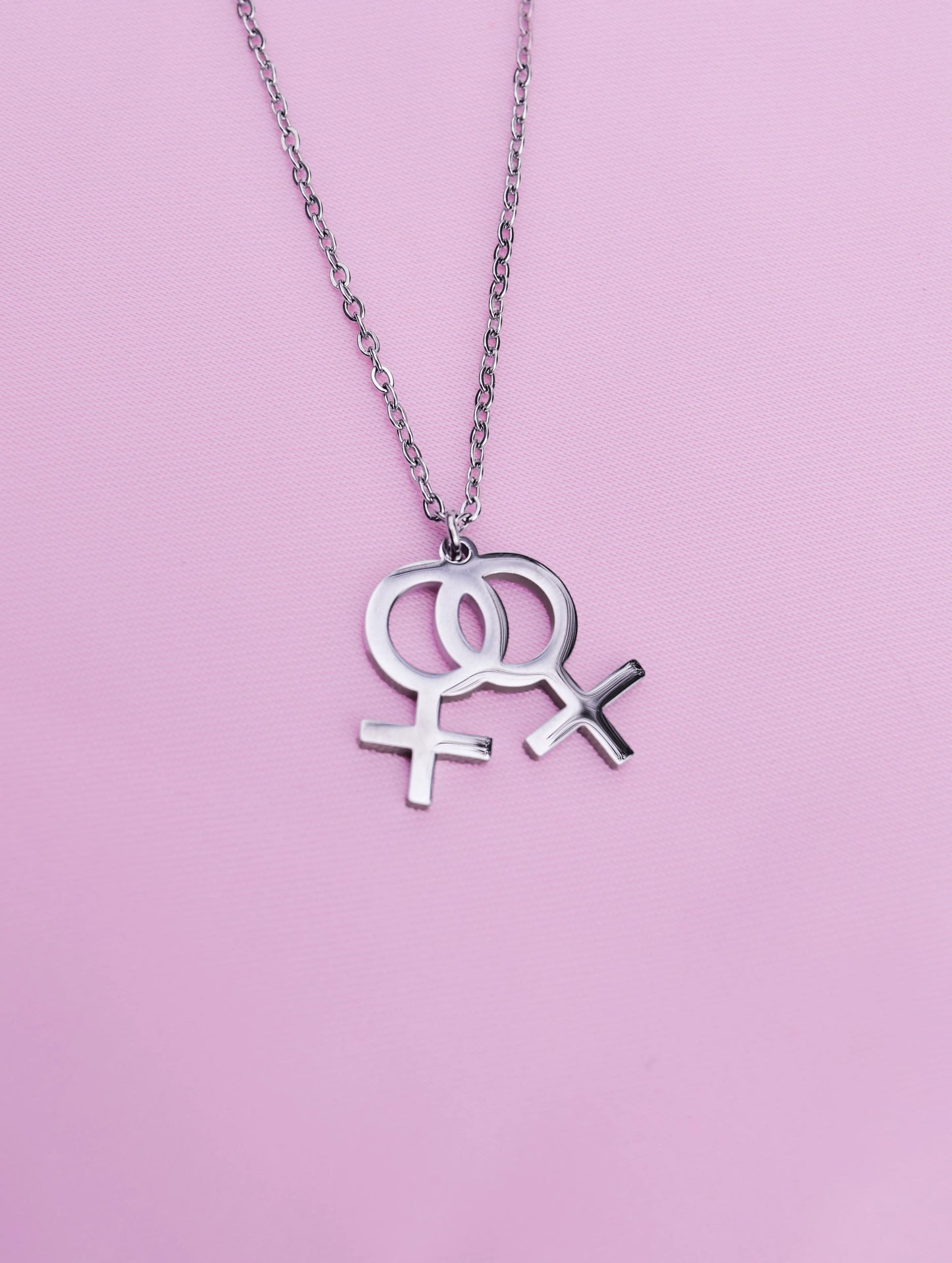 Double venus symbol necklace in 304 stainless steel Leftbians