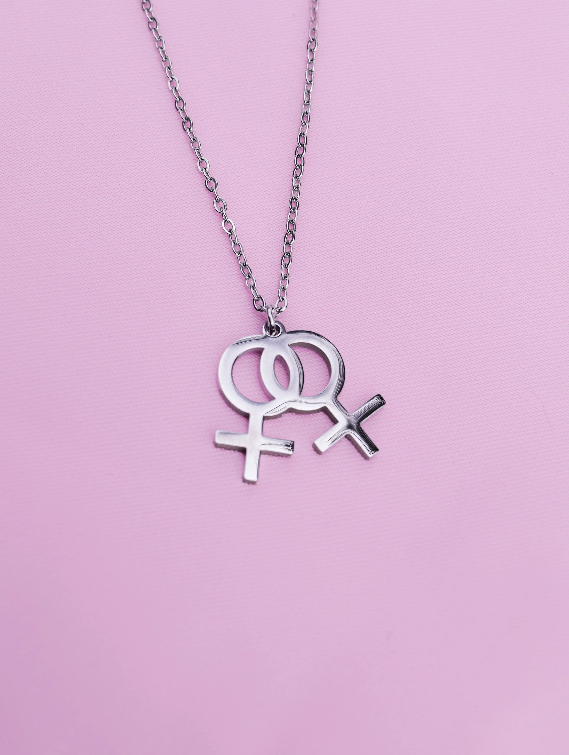 Double venus symbol necklace in 304 stainless steel Leftbians