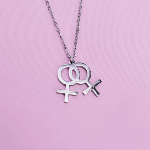 Double venus symbol necklace in 304 stainless steel Leftbians