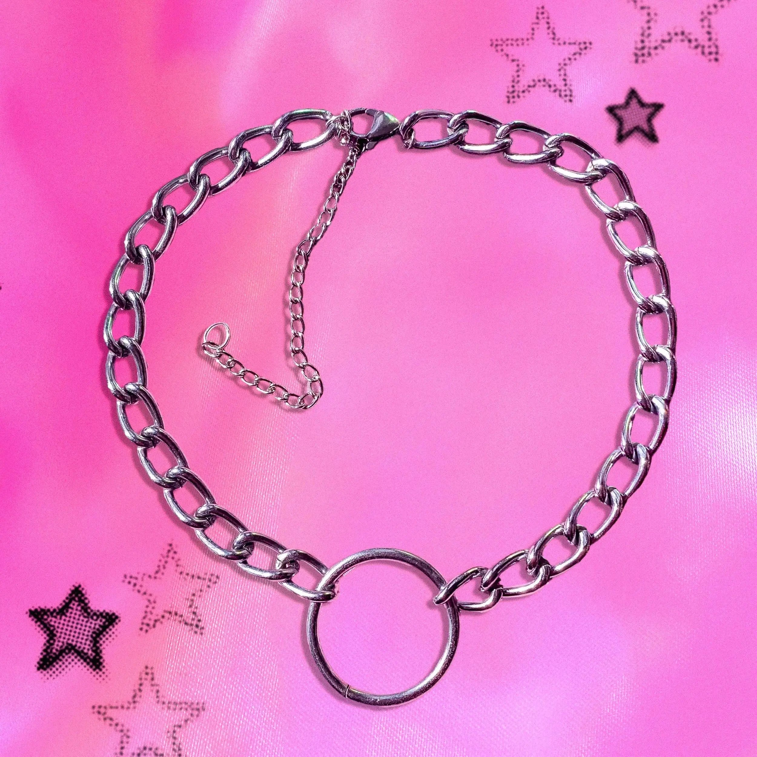 O ring chain choker necklace Leftbians