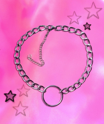 O ring chain choker necklace Leftbians