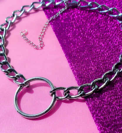 O ring chain choker necklace Leftbians