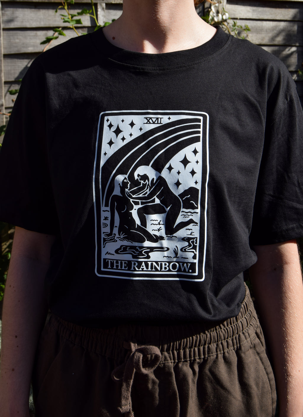 The Rainbow Tarot Card Organic Cotton T-Shirt in Black