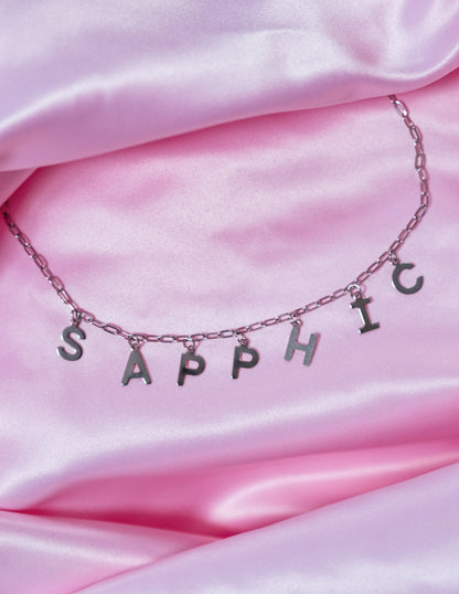 SAPPHIC stainless steel letter charm necklace Leftbians
