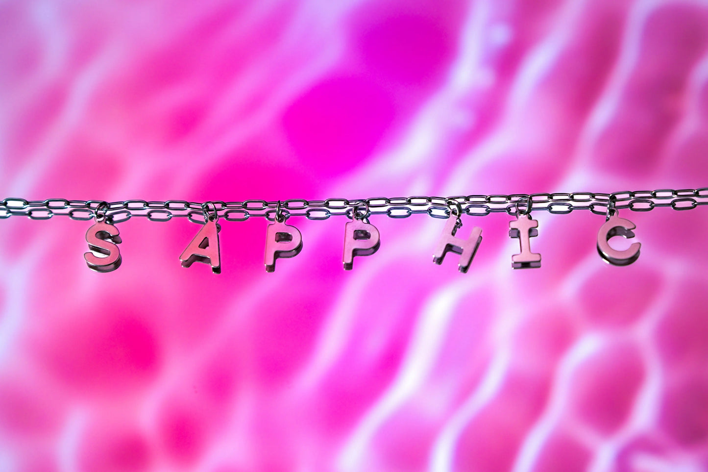 SAPPHIC stainless steel letter charm necklace Leftbians