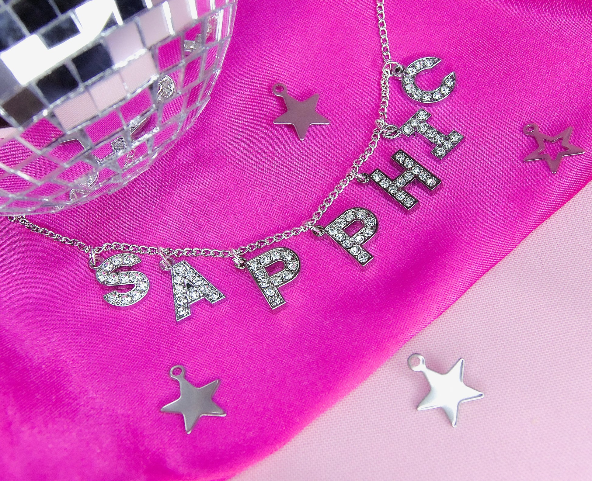 Sapphic Diamanté sparkly necklace Leftbians