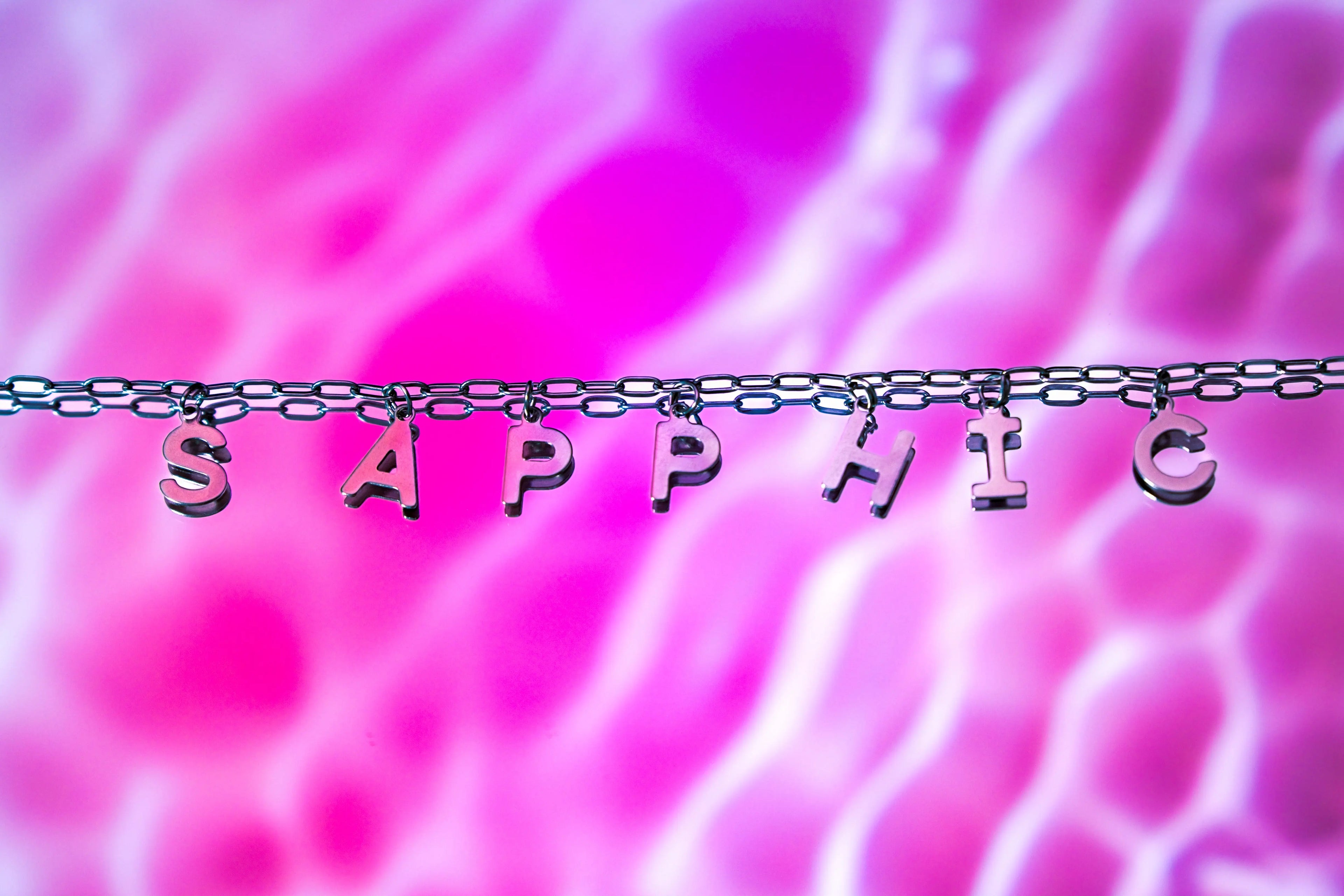 SAPPHIC stainless steel letter charm necklace Leftbians