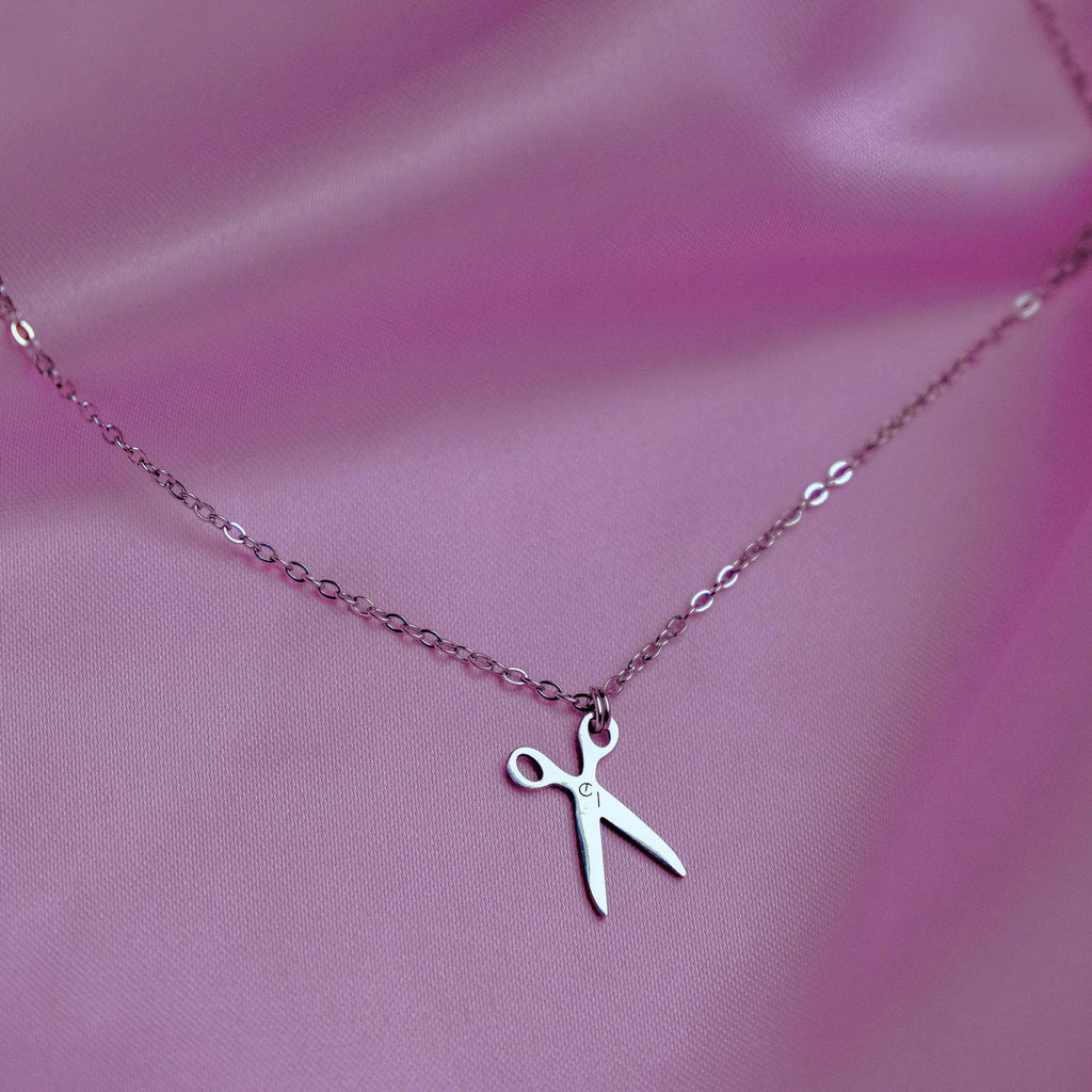 Single scissor charm necklace in stainless steel Leftbians