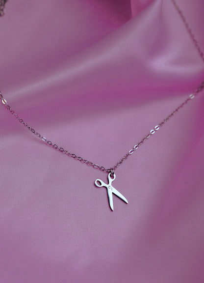 Single scissor charm necklace in stainless steel Leftbians