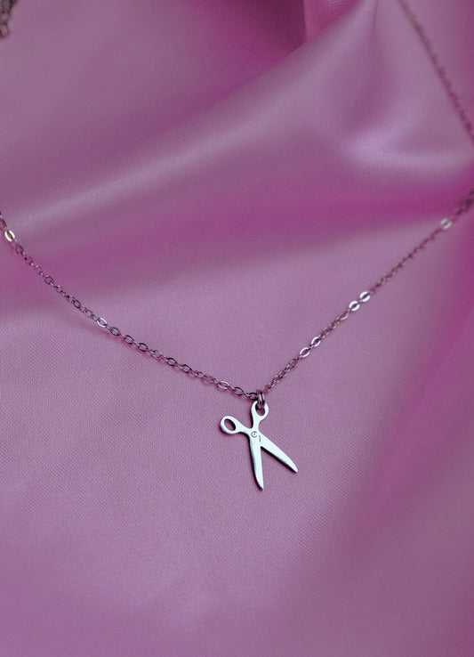 Single scissor charm necklace in stainless steel Leftbians