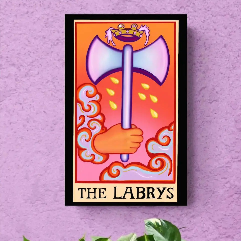The Labrys tarot card art print Leftbians