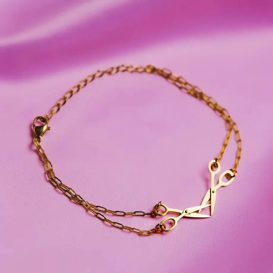 Gold Scissor bracelet in 304 stainless steel Leftbians