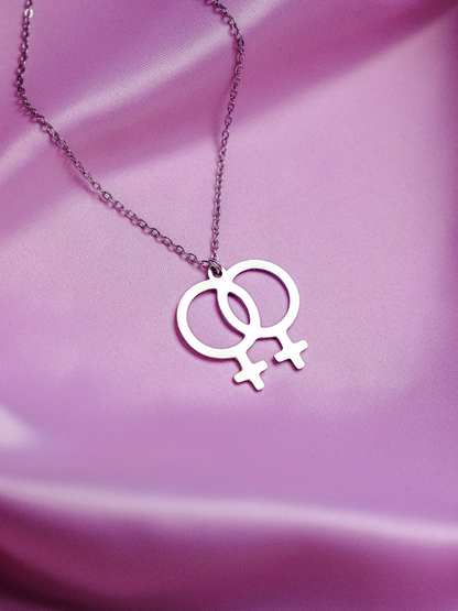 Double Venus stainless steel necklace