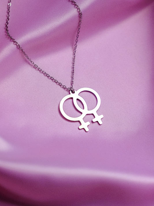 Double Venus stainless steel necklace