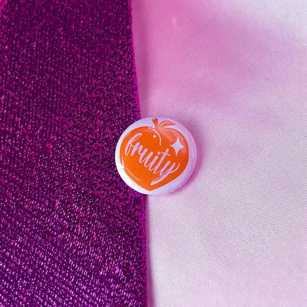 Fruity peach gay pride badge Leftbians