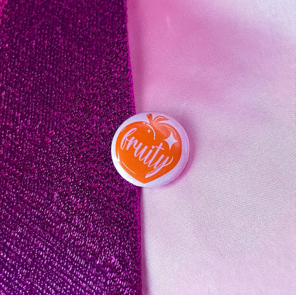 Fruity peach gay pride badge