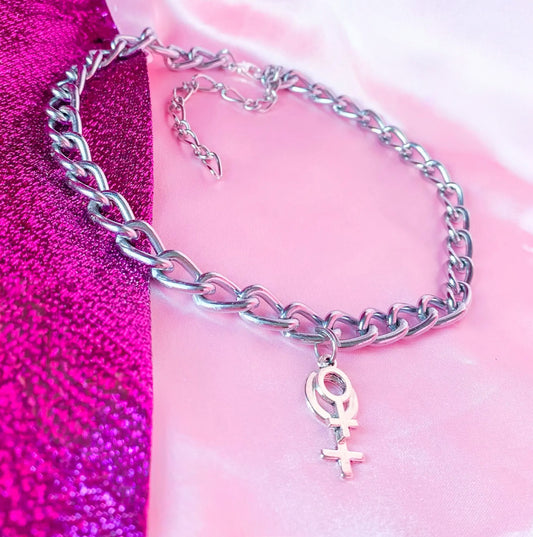 Double Venus chunky chain choker necklace