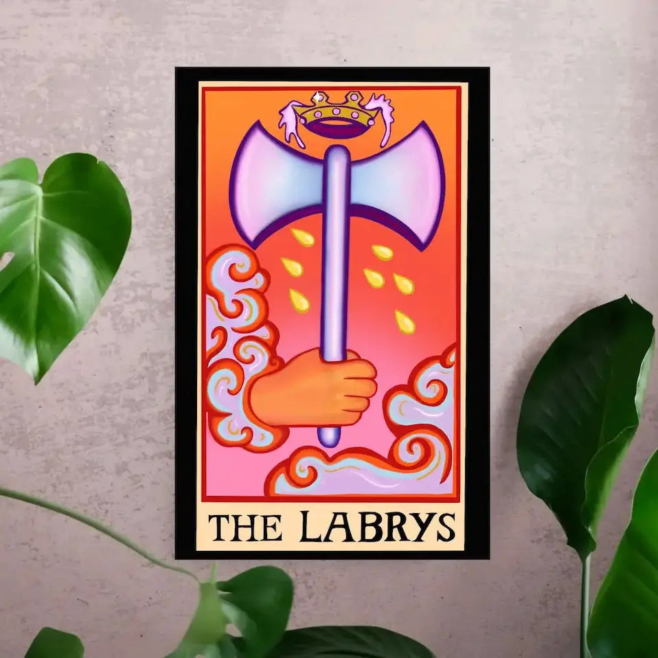 The Labrys tarot card art print Leftbians
