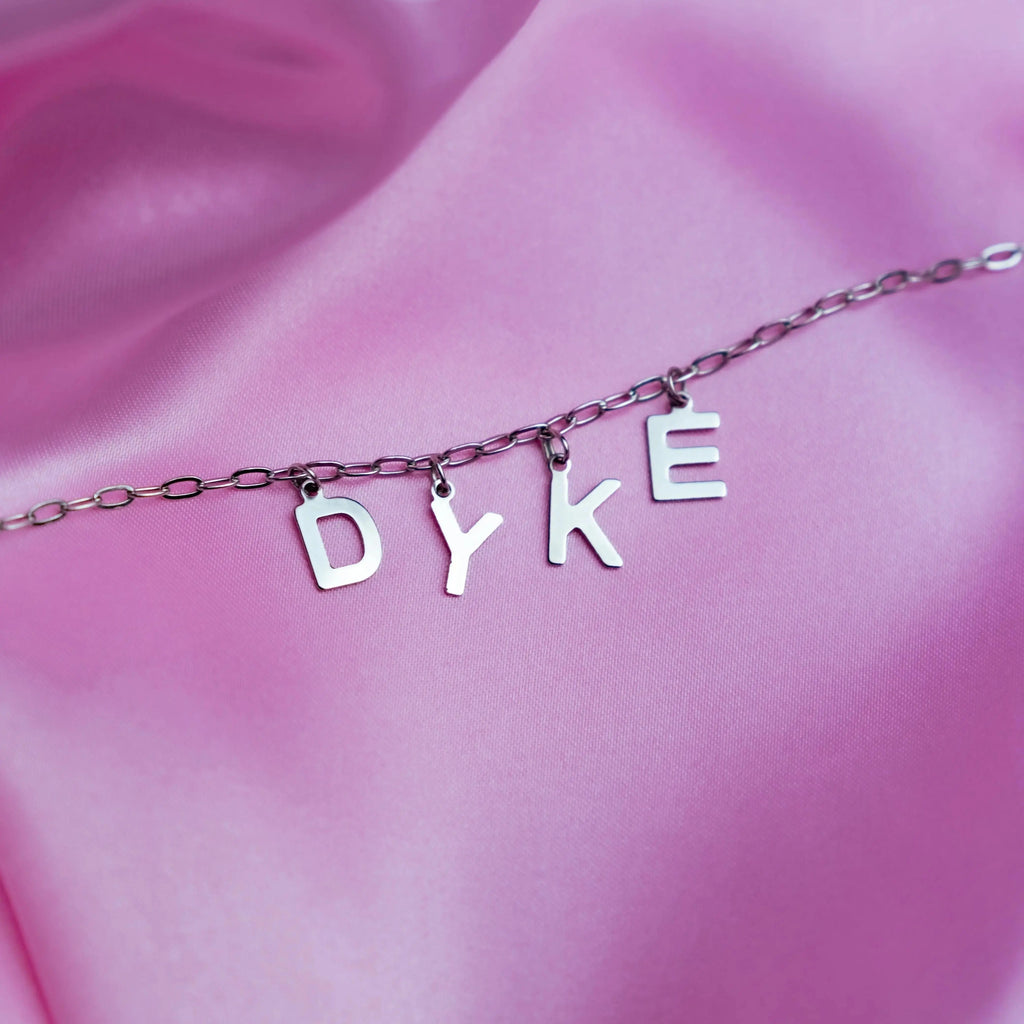DYKE letter necklace, 100% stainless steel Leftbians