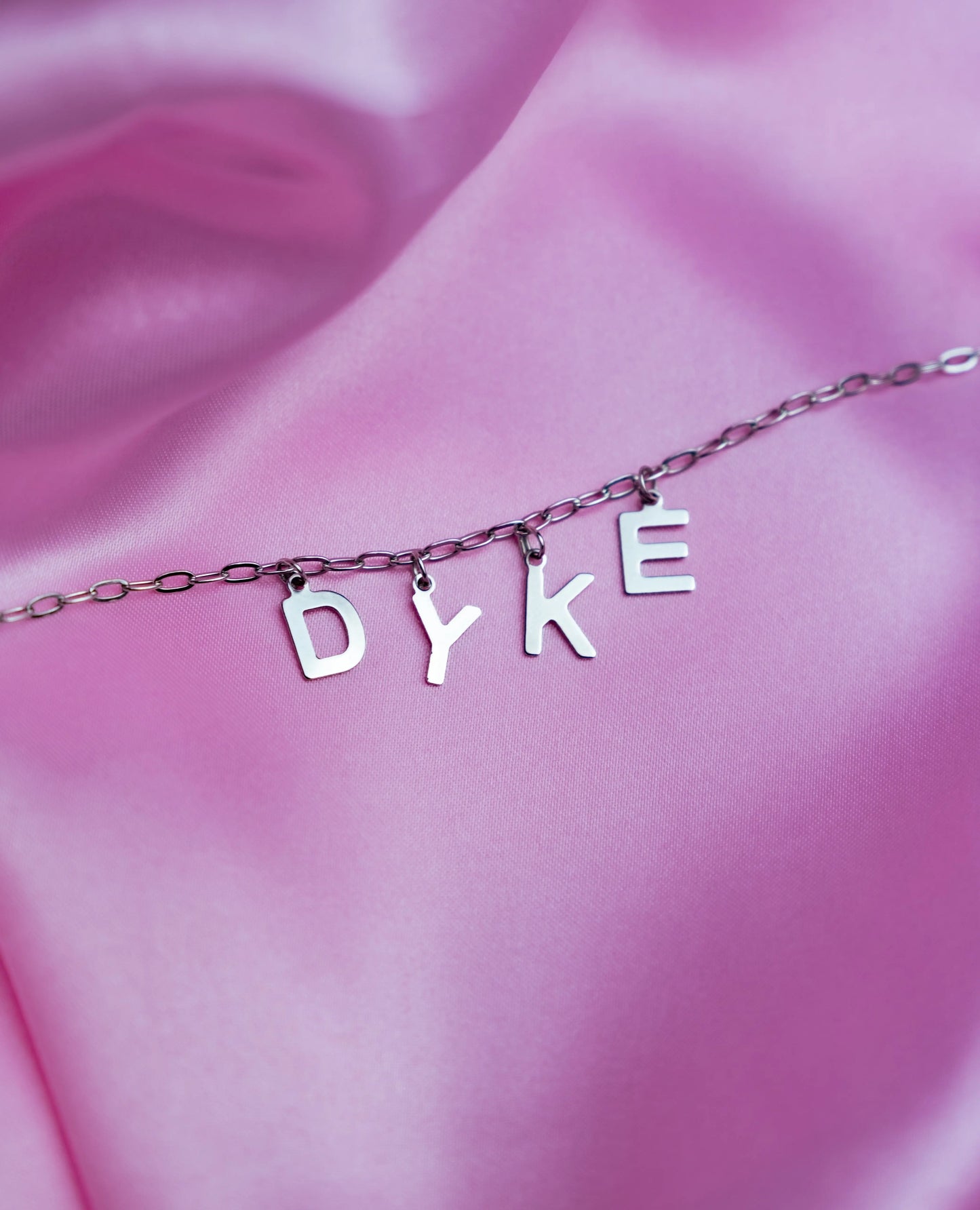 DYKE letter necklace, 100% stainless steel Leftbians