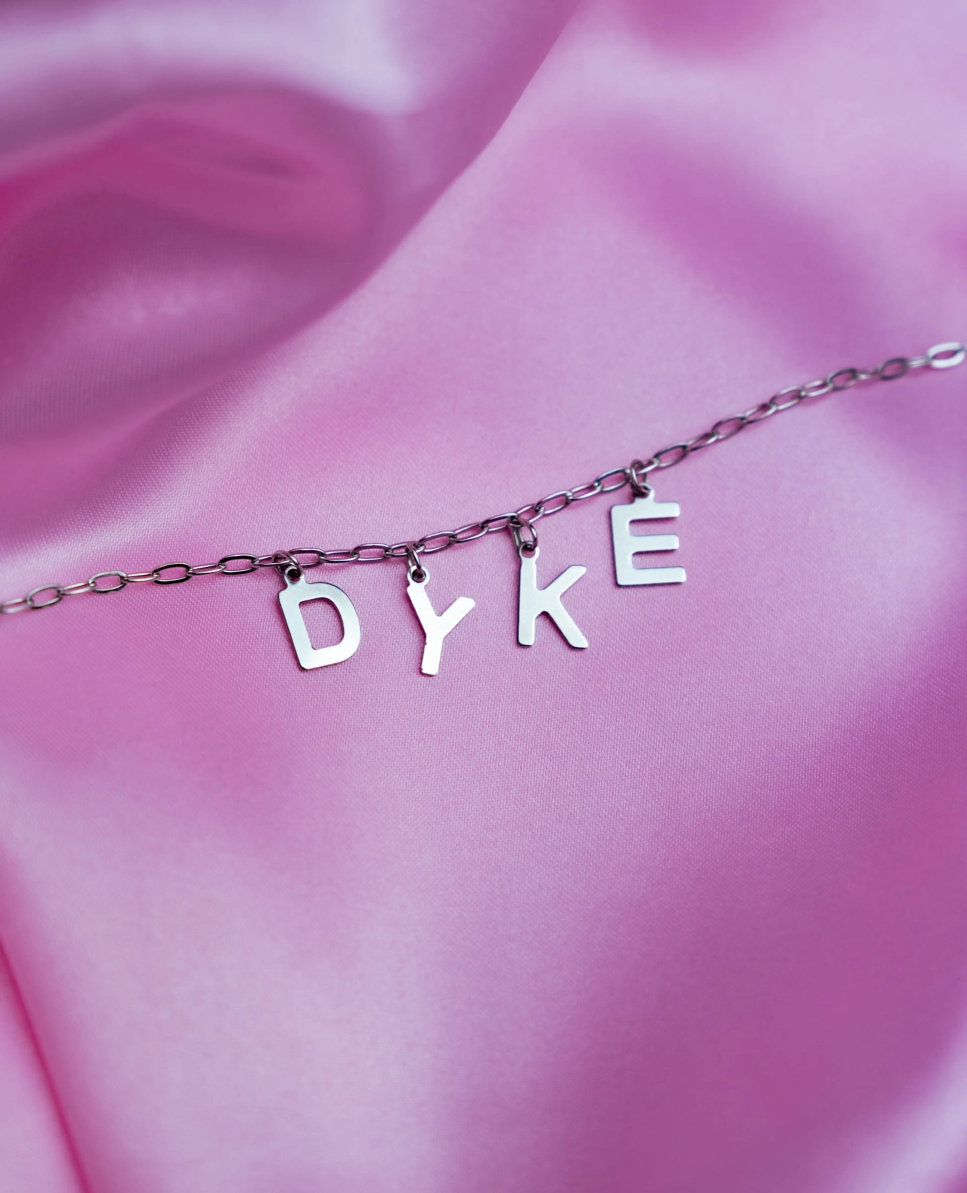 DYKE letter necklace, 100% stainless steel Leftbians