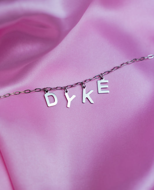 DYKE letter necklace, 100% stainless steel