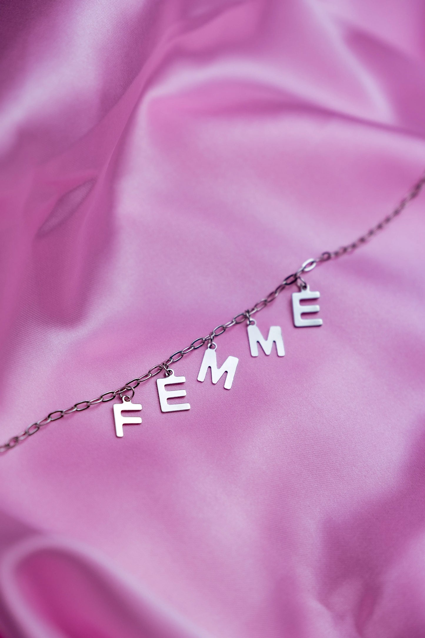 Femme letter necklace in 304 stainless steel Leftbians