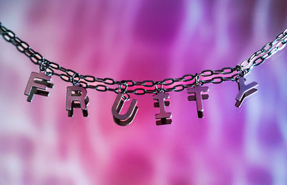 FRUITY letter necklace, 100% stainless steel Leftbians