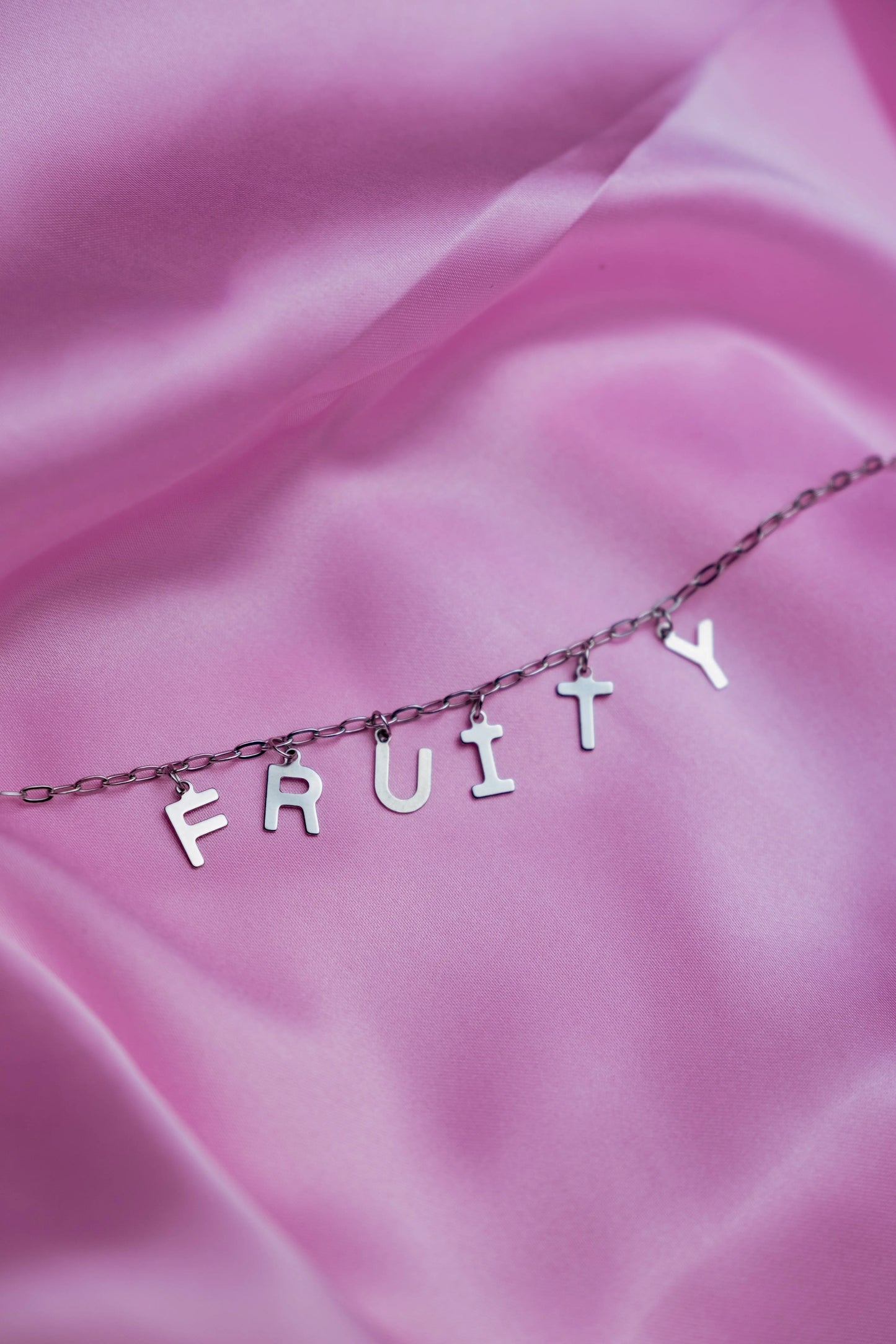 FRUITY letter necklace, 100% stainless steel Leftbians