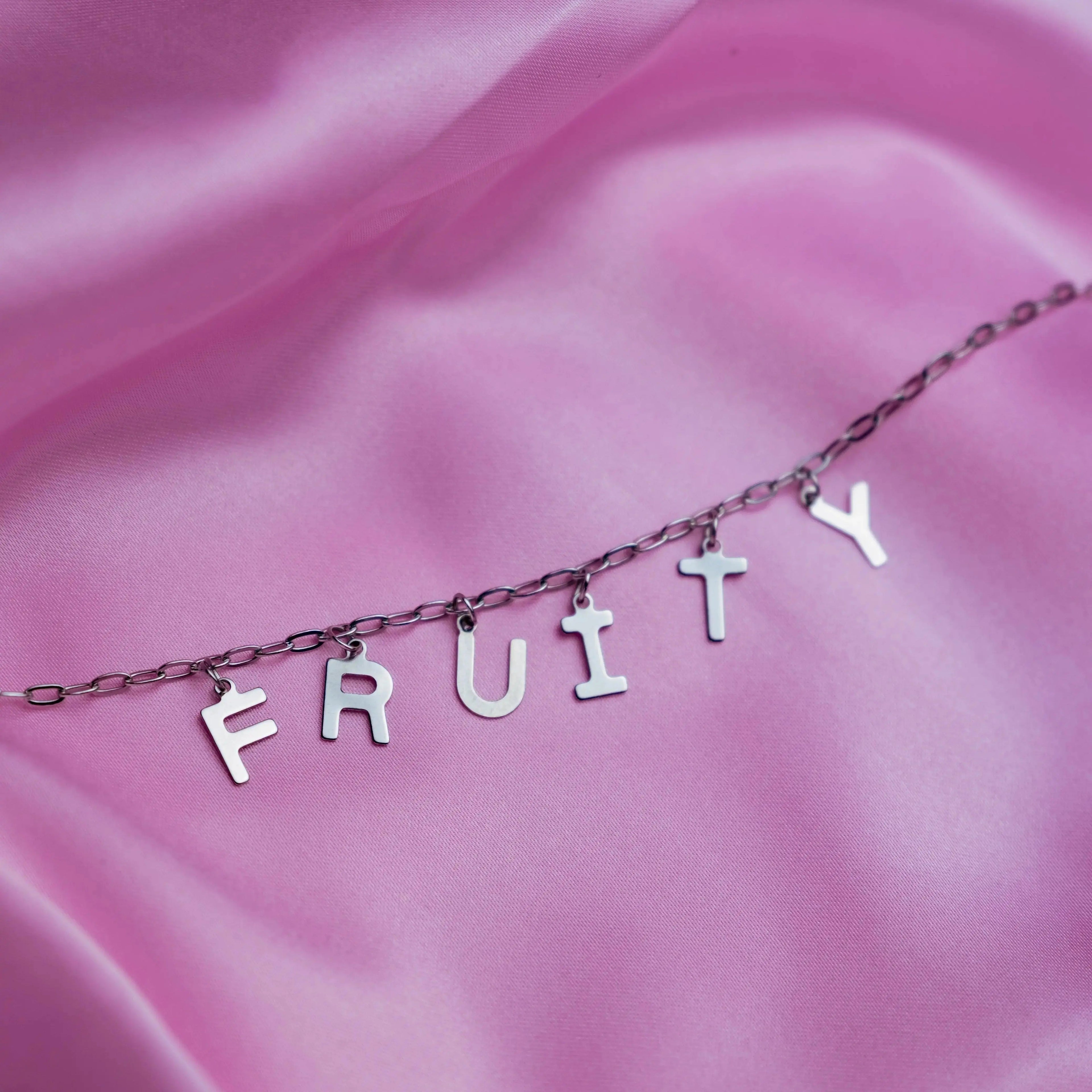 FRUITY letter necklace, 100% stainless steel Leftbians