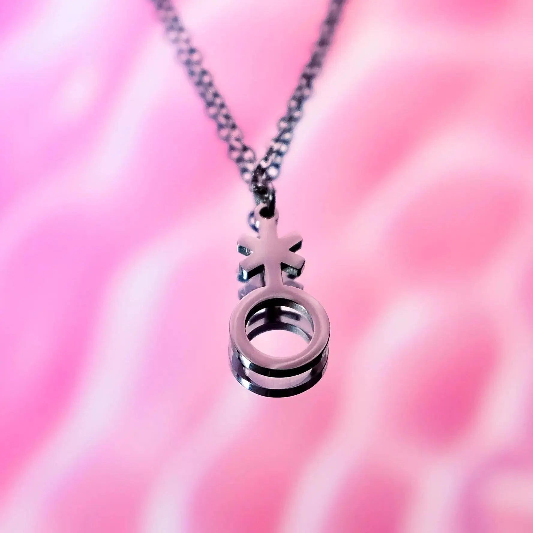 Non binary symbol necklace, 304 stainless steel Leftbians