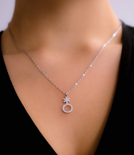 Non binary symbol necklace, 304 stainless steel Leftbians