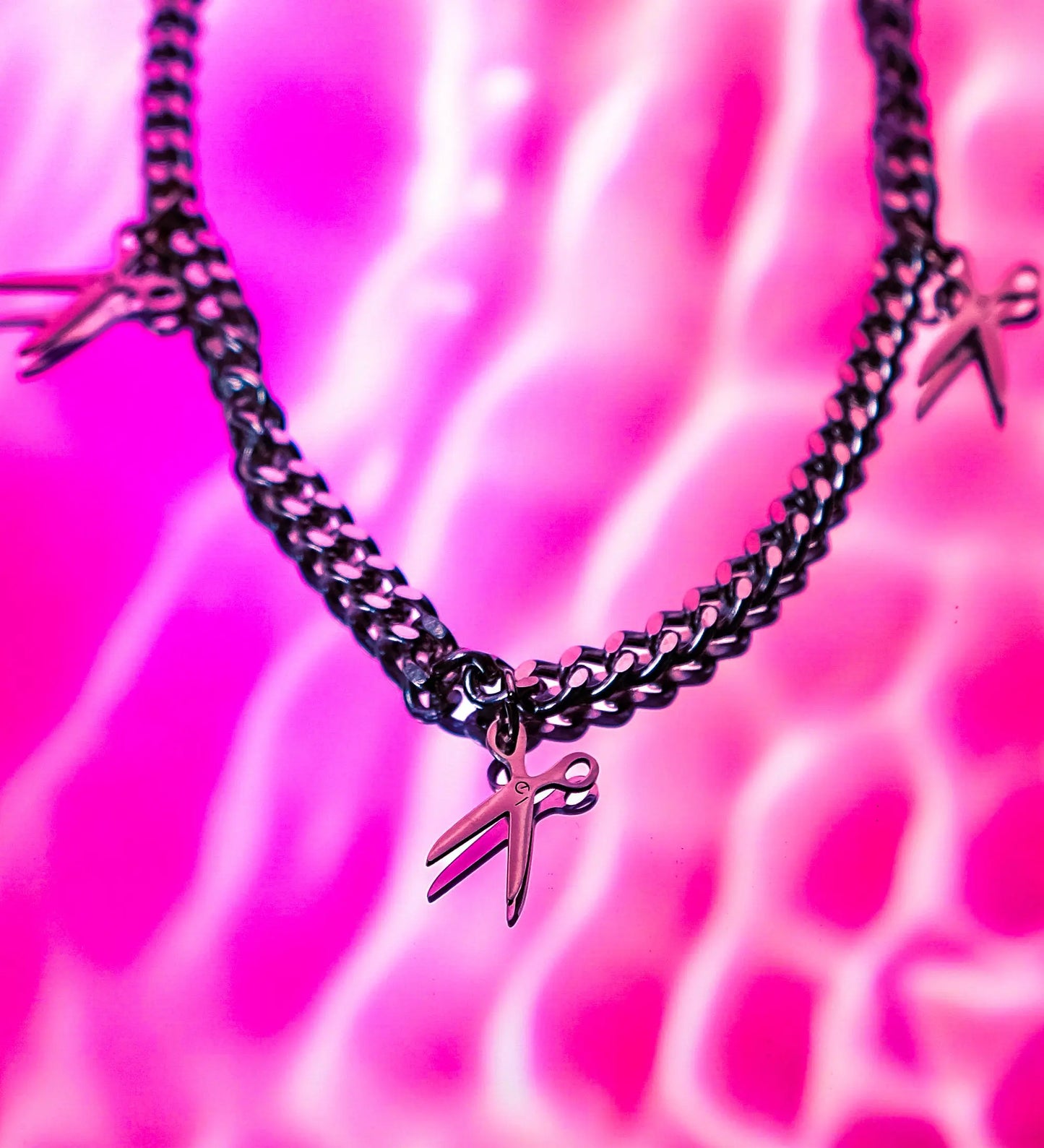 Multi scissor charm chain in stainless steel Leftbians