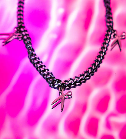 Multi scissor charm chain in stainless steel Leftbians