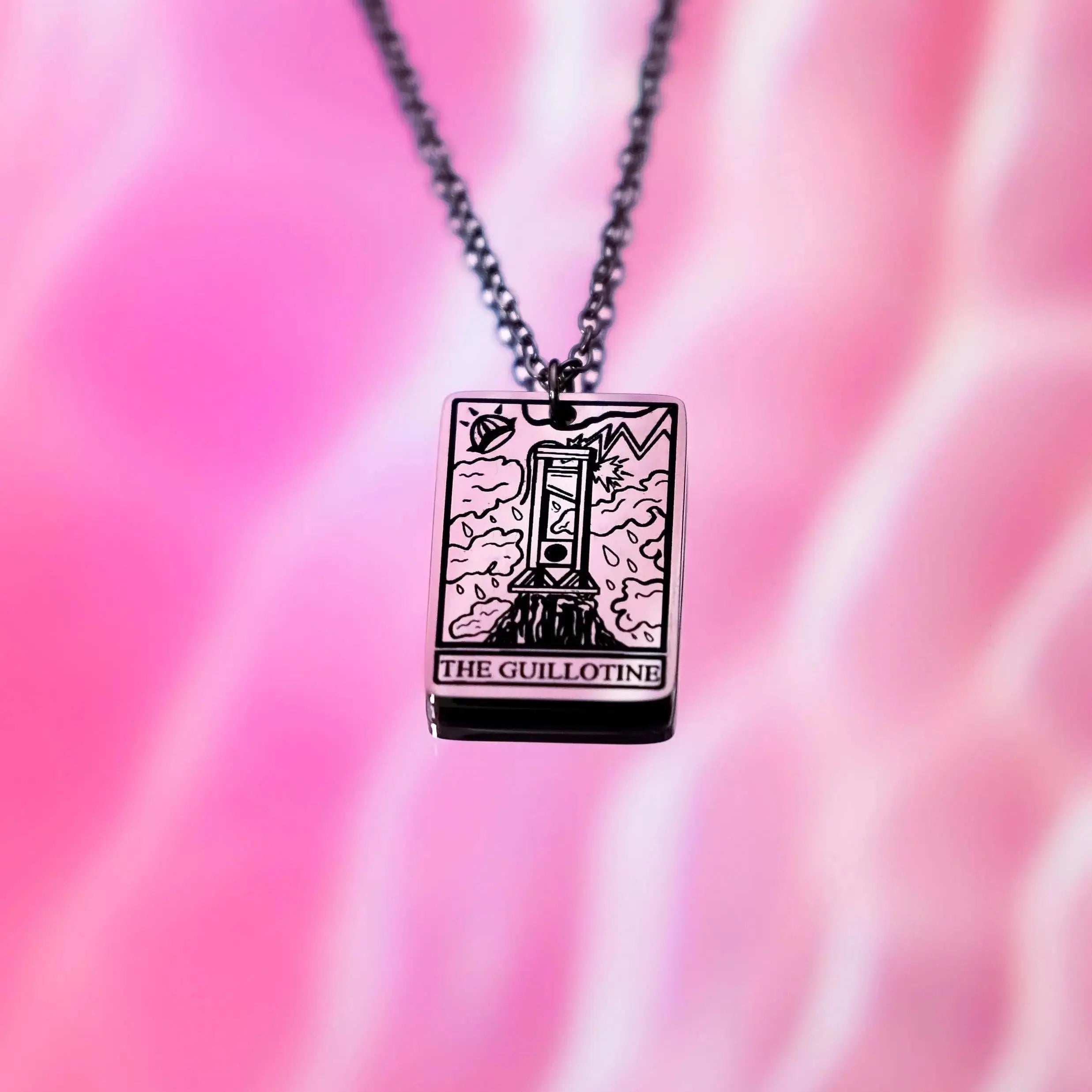 The Guillotine Tarot Card Stainless Steel Necklace Leftbians