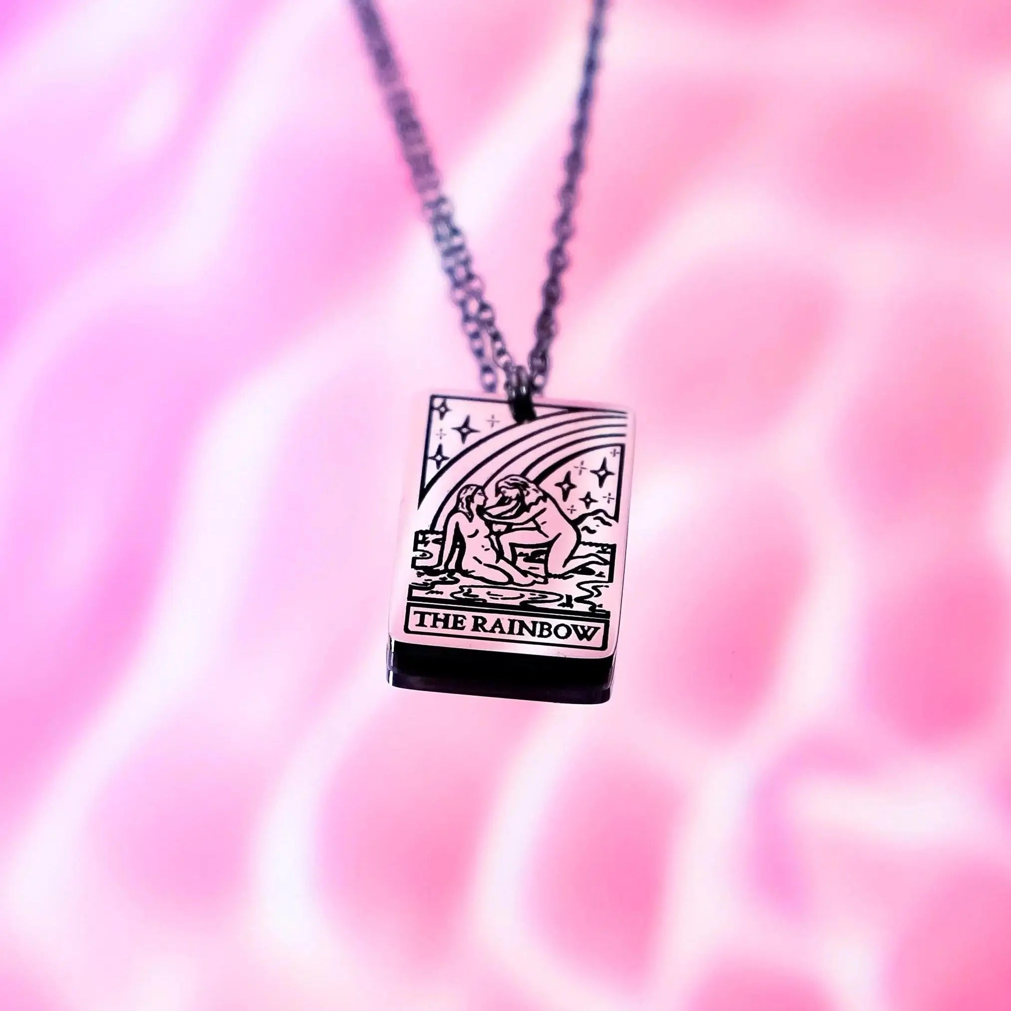 The Rainbow Tarot Card Stainless Steel Necklace Leftbians