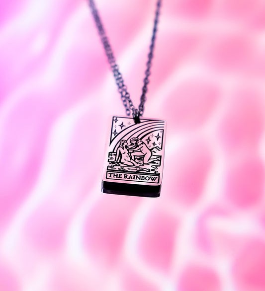 The Rainbow Tarot Card Stainless Steel Necklace