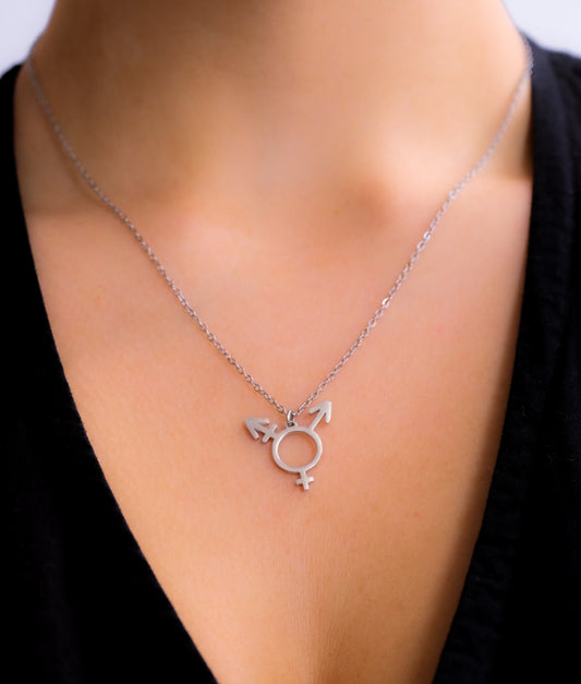Transgender symbol necklace, 304 stainless steel