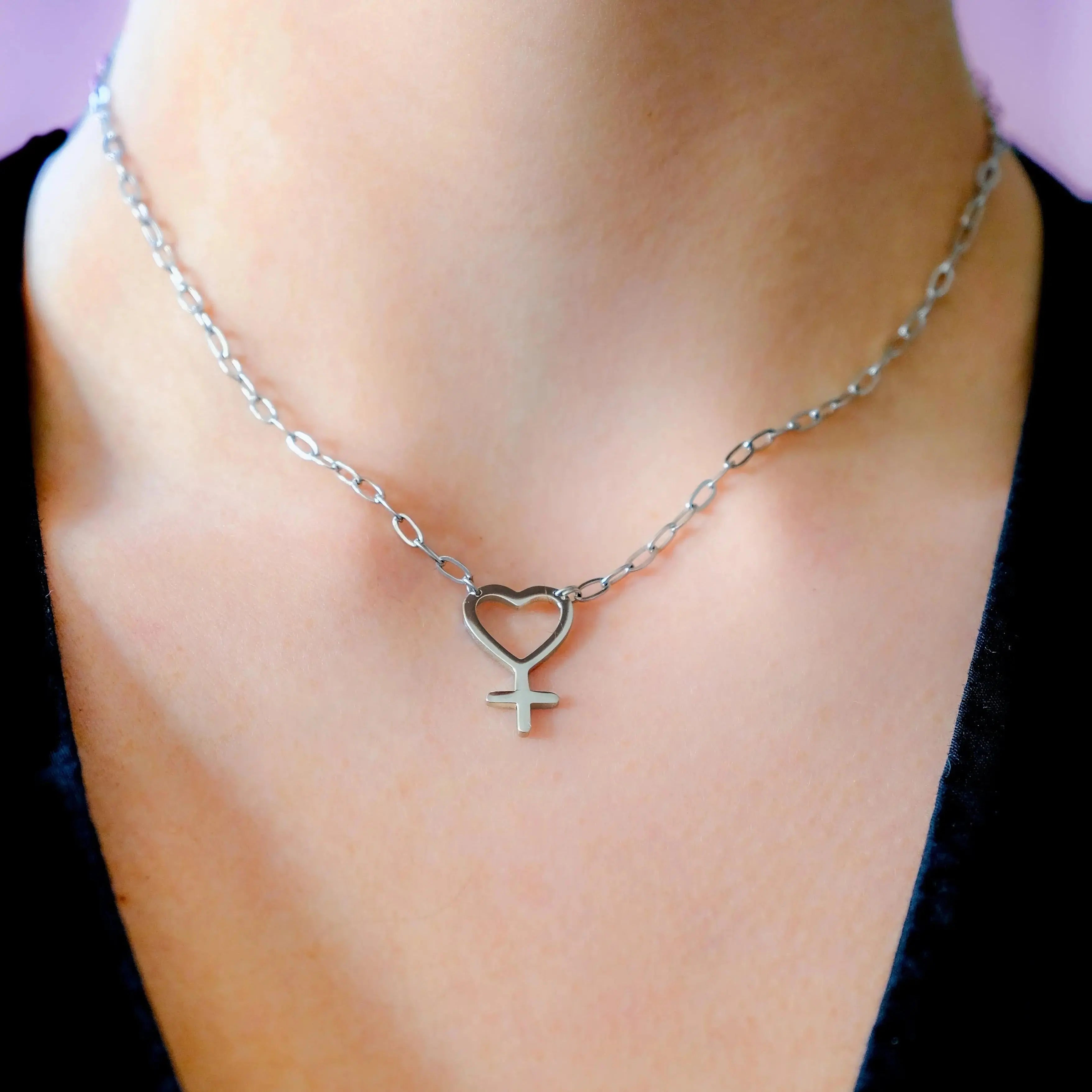 Heart venus necklace in 304 stainless steel Leftbians