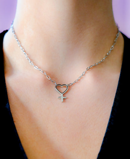 Heart venus necklace in 304 stainless steel