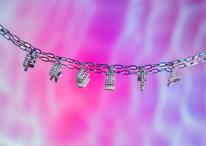 Fruity sparkly word necklace in 304 stainless steel Leftbians