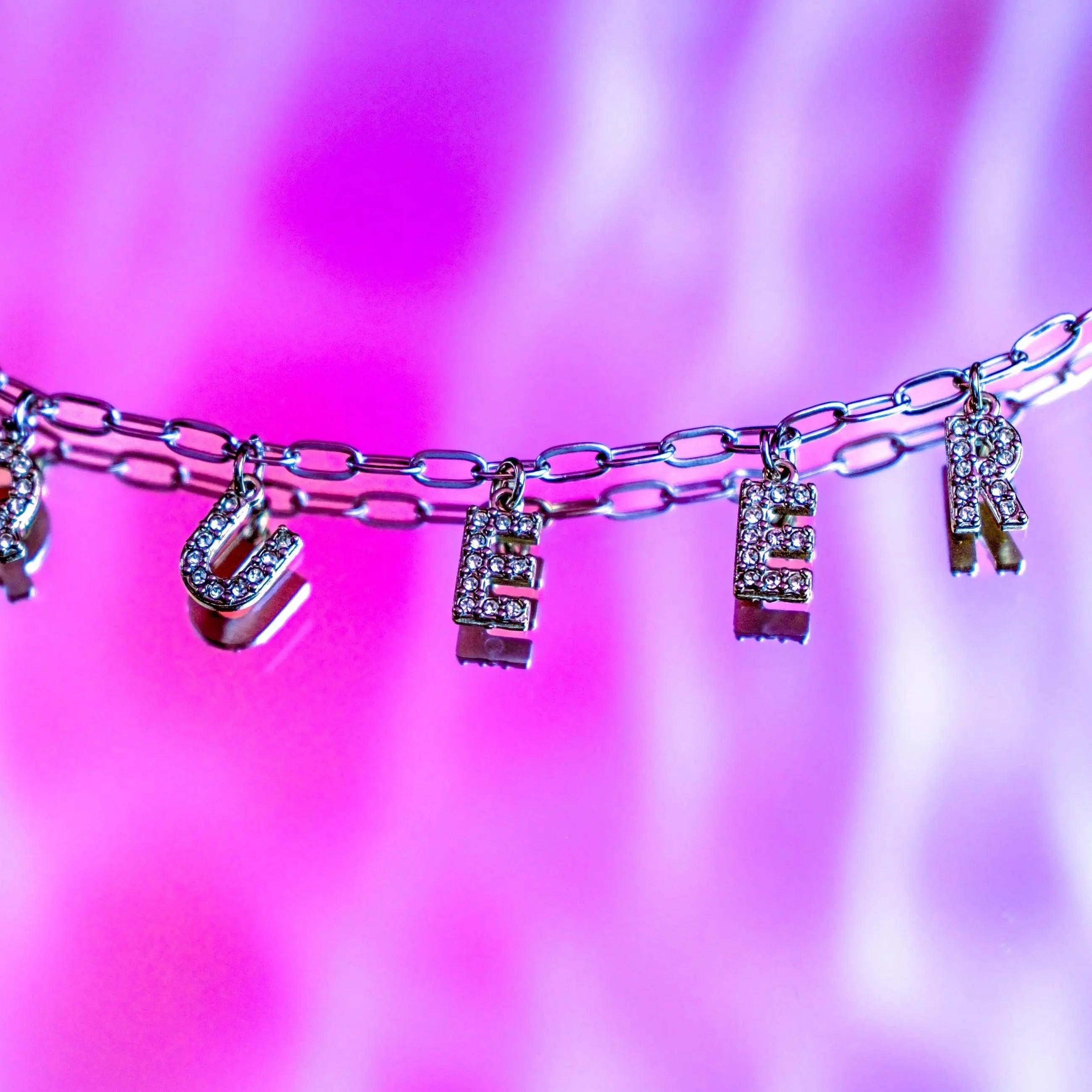 Queer sparkly word necklace in 304 stainless steel Leftbians