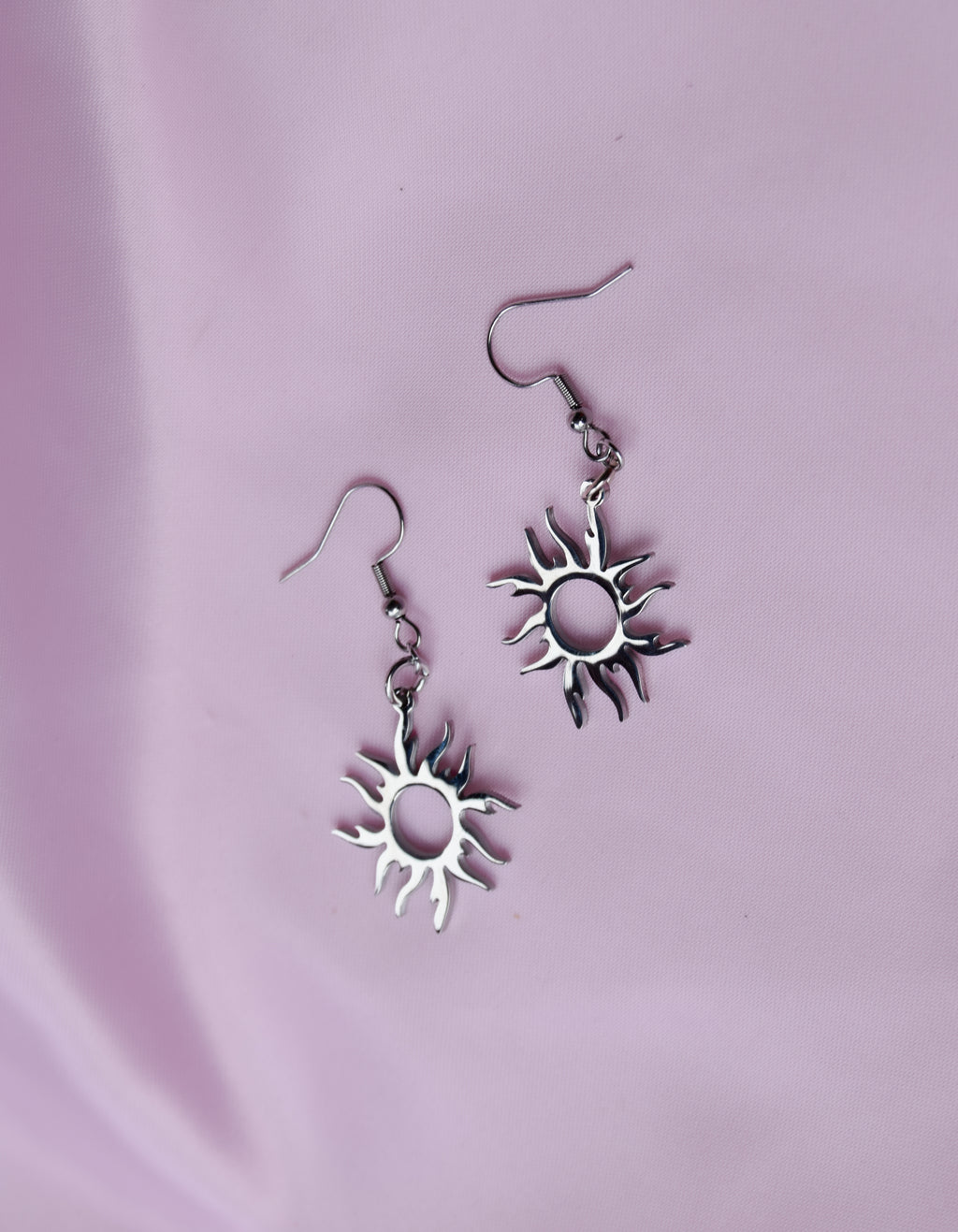 Sun Charm Earrings in 304 Stainless Steel