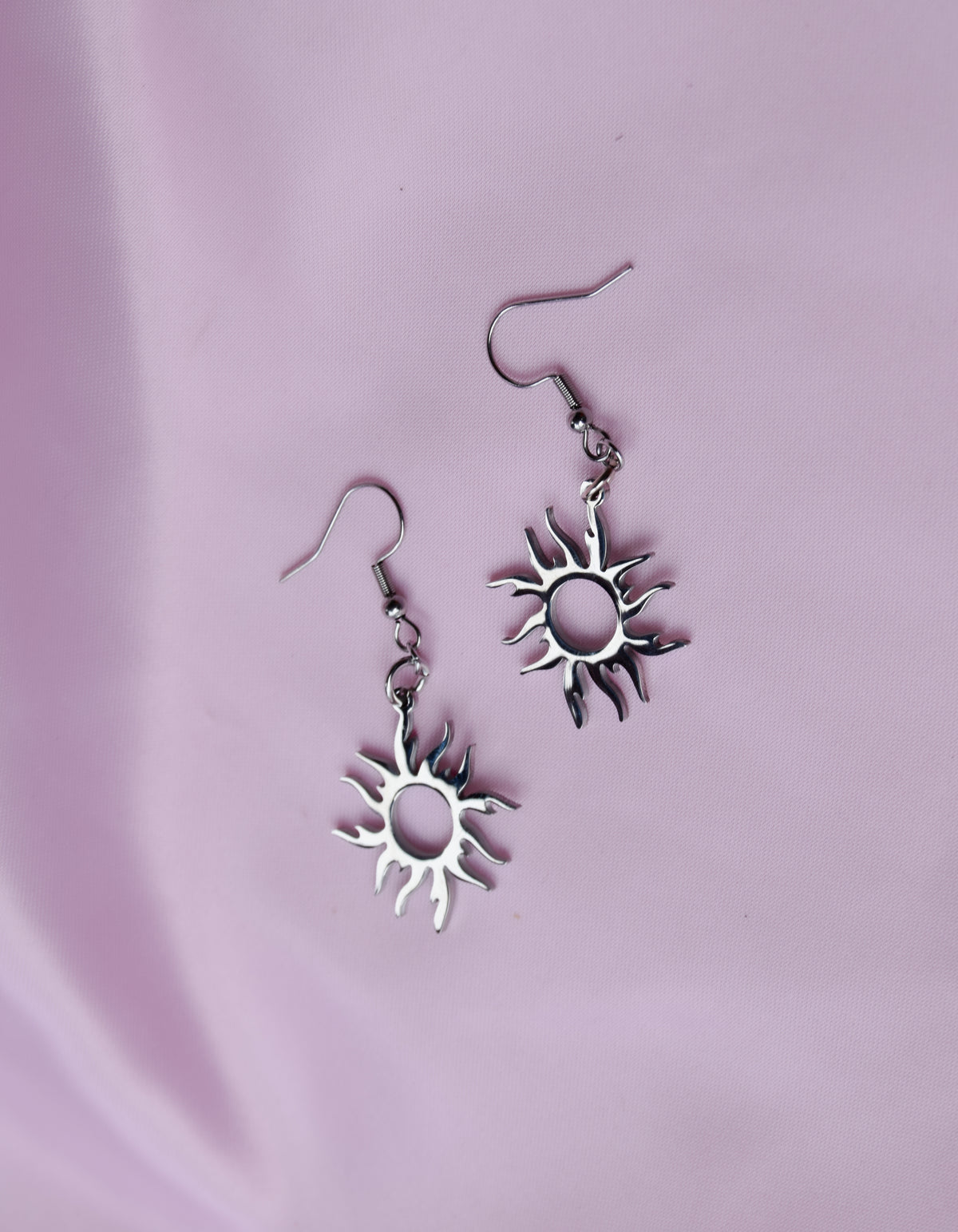 Sun Charm Earrings in 304 Stainless Steel