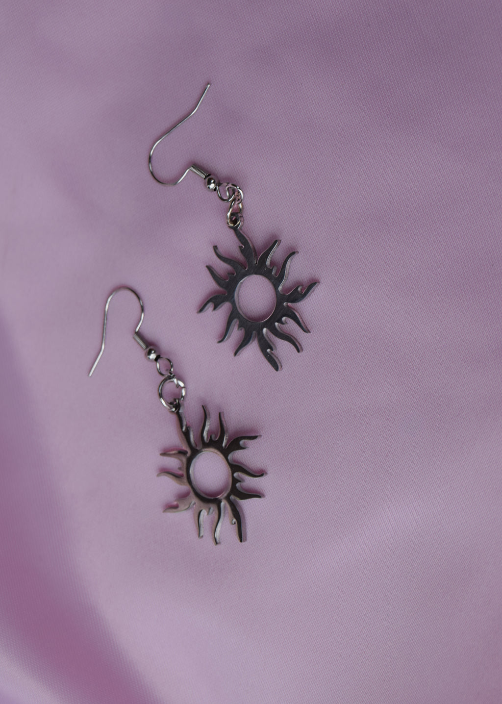 Sun Charm Earrings in 304 Stainless Steel