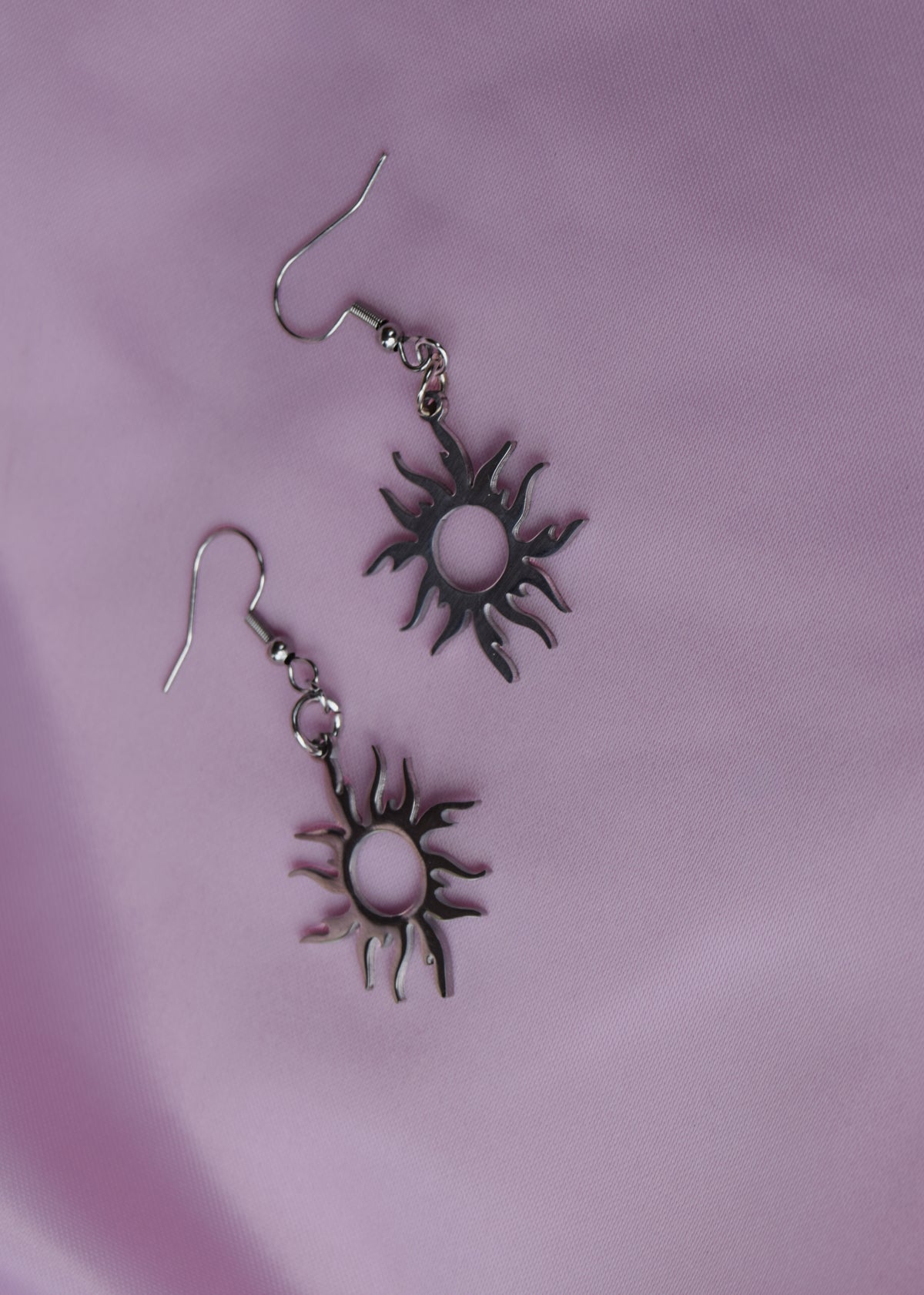 Sun Charm Earrings in 304 Stainless Steel