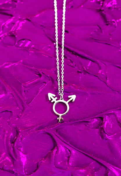 Transgender symbol necklace, 304 stainless steel Leftbians