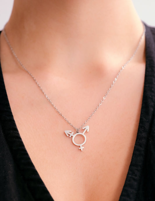 Transgender symbol necklace, 304 stainless steel