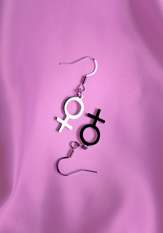 Venus symbol earrings in 304 stainless steel